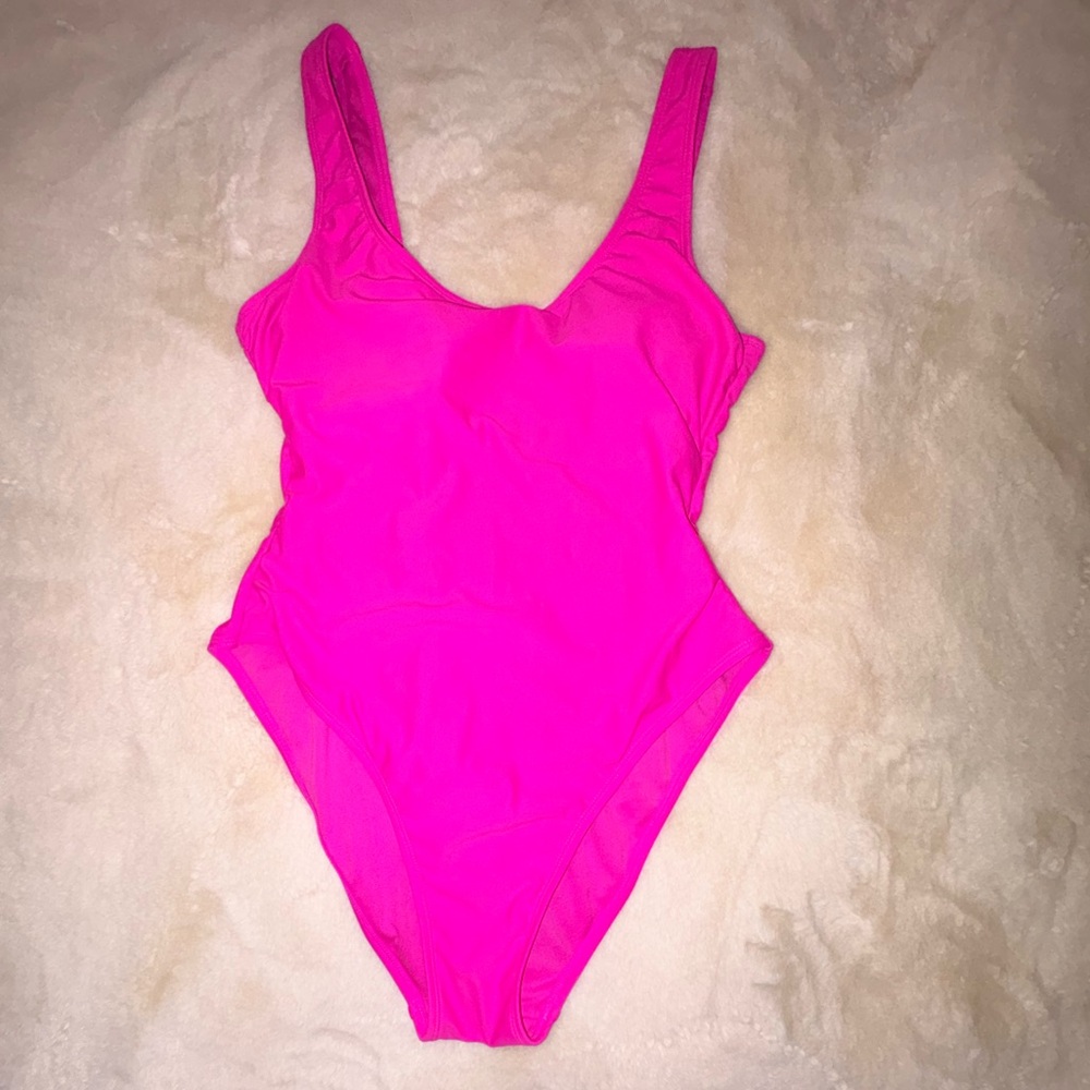 No Boundaries Neon Pink One-Piece Swimsuit